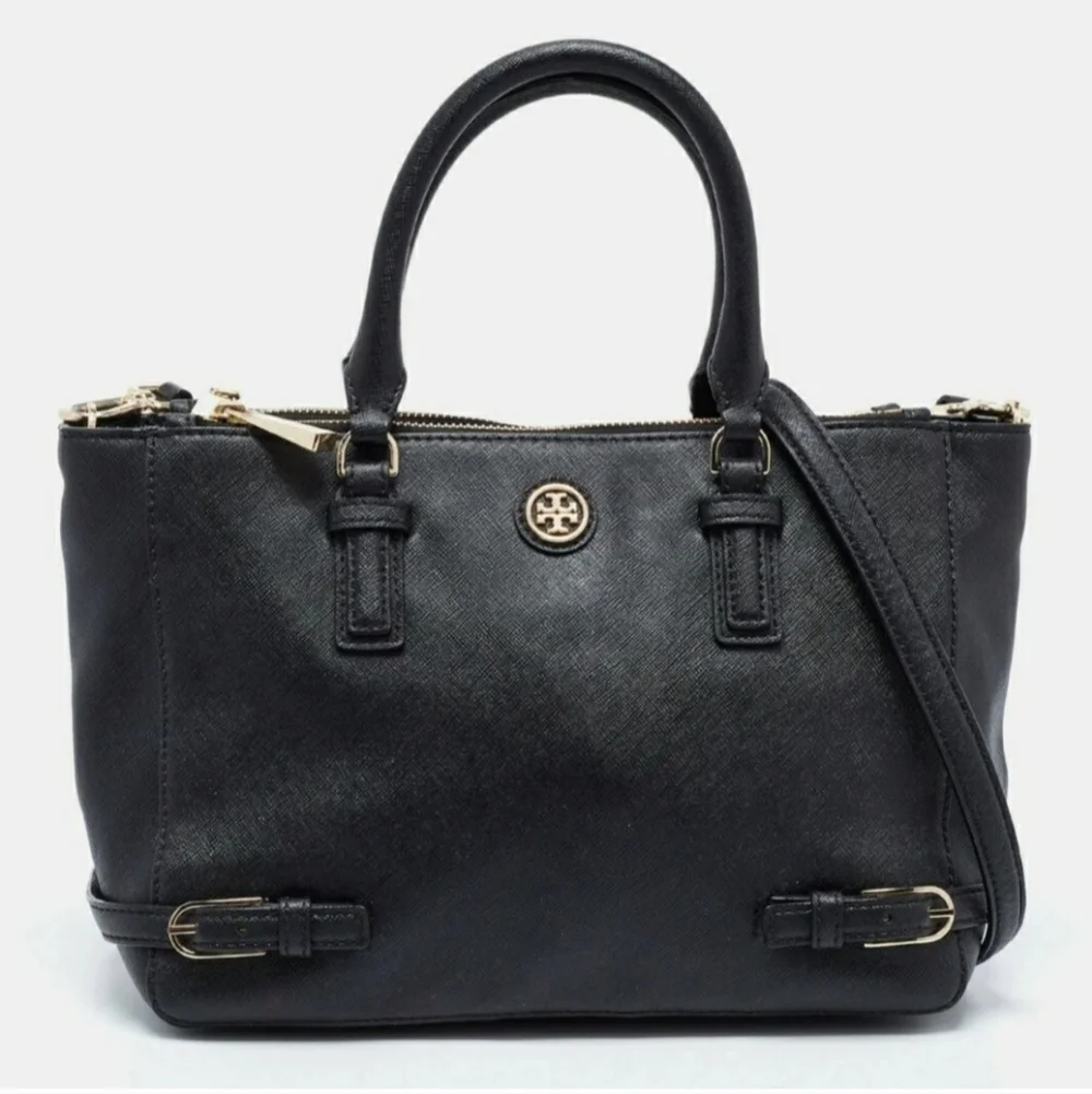 Tory Burch Robinson Multi Saffiano Double Zip Tote Crossbody Should Bag